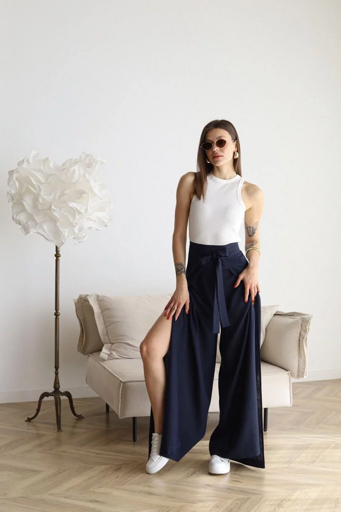 ARIANE – WIDE LEG LINEN PANTS FOR WOMEN