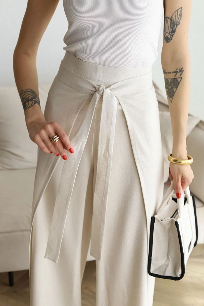 ARIANE – WIDE LEG LINEN PANTS FOR WOMEN