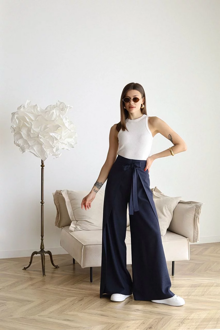ARIANE – WIDE LEG LINEN PANTS FOR WOMEN
