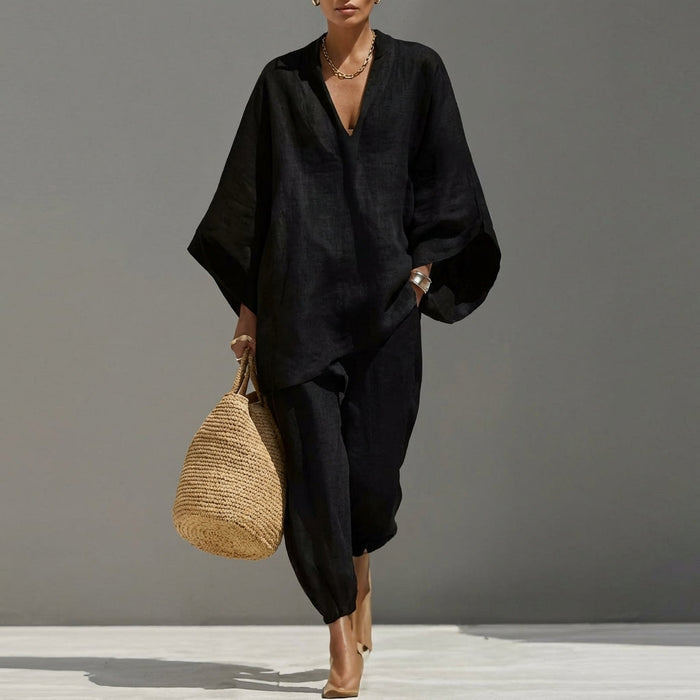 Arina | Women's Casual Two-Piece Set with V-Neck