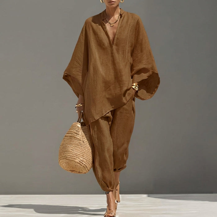 Arina | Women's Casual Two-Piece Set with V-Neck