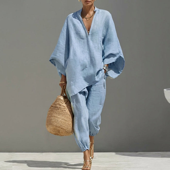 Arina | Women's Casual Two-Piece Set with V-Neck