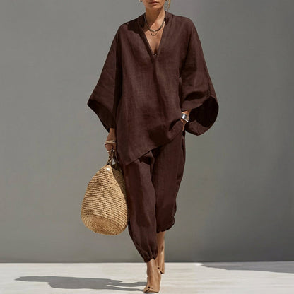 Arina | Women's Casual Two-Piece Set with V-Neck