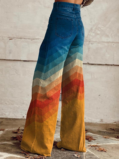 Ava - Elegant Retro Zigzag Pants