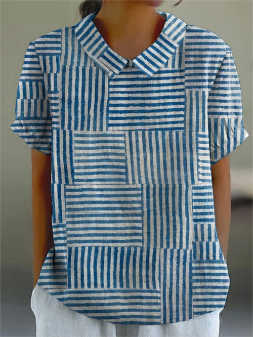 Ava | Striped Patchwork Shirt