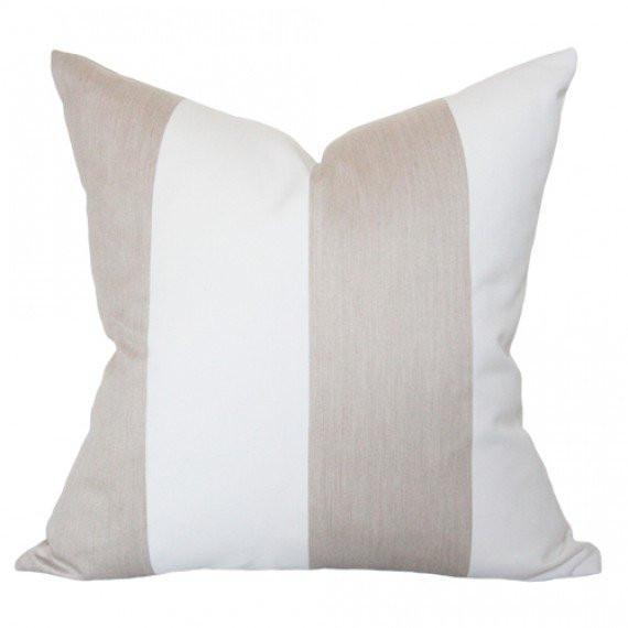 Beige & White Stripes Custom Designer Pillow | Arianna Belle