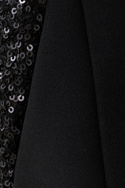Blanche Crepe Mini Dress - Black