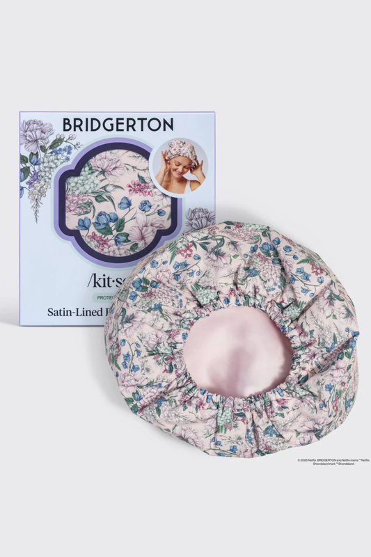 KITSCH - Bridgerton x Kitsch Satin-Lined Flexi Shower Cap - Wisteria
