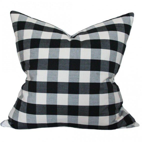 Buffalo Check Ebony & Ivory Custom Designer Pillow | Arianna Belle