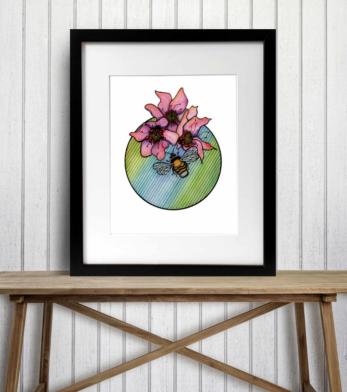 PinkPolish Design Art Prints "Bumble" Watercolor Painting: Art Print