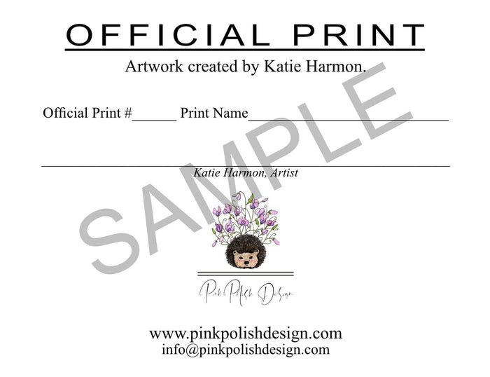 PinkPolish Design Art Prints "Bumble" Watercolor Painting: Art Print