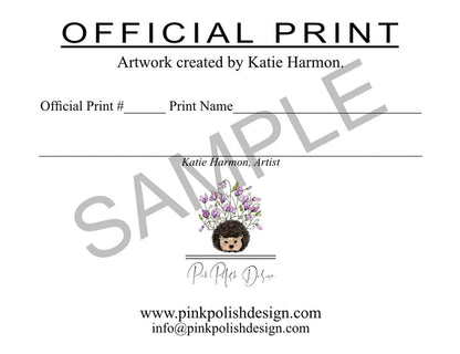 PinkPolish Design Art Prints "Bumble" Watercolor Painting: Art Print
