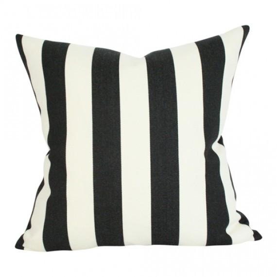 Cabana Striped Black & White Custom Designer Pillow | Arianna Belle