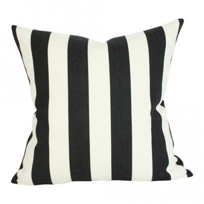 Cabana Striped Black & White Custom Designer Pillow | Arianna Belle
