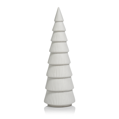CERAMIC HOLIDAY TREE - MATT WHITE - 12 IN