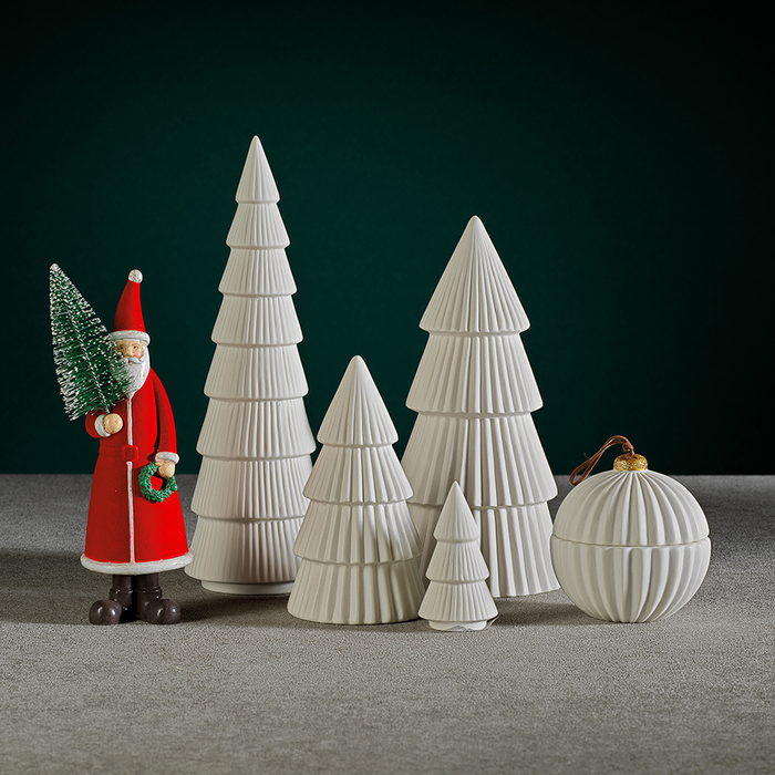CERAMIC HOLIDAY TREE - MATT WHITE - 12 IN