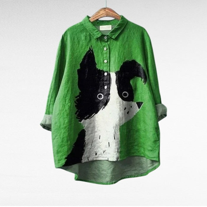 Charlotte | Graphic Dog Blouse
