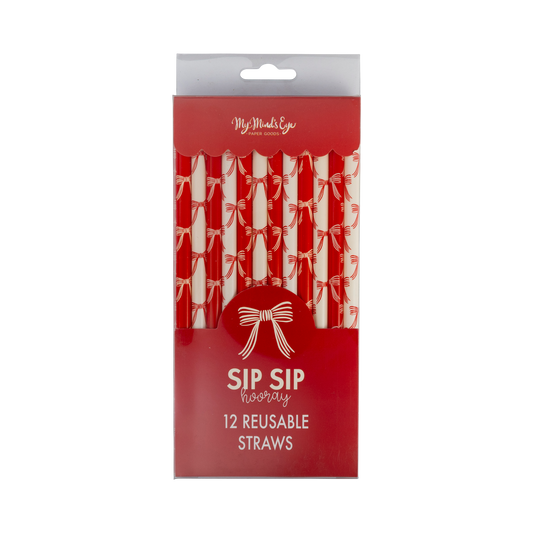 MY MIND'S EYE - Christmas Bows Reusable Straws