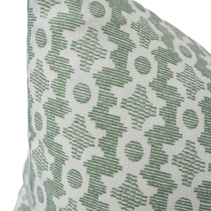Clara B Green Luxury Throw Pillow from Arianna Belle Shop | Detailed View