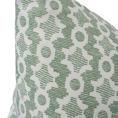 Clara B Green Luxury Throw Pillow from Arianna Belle Shop | Detailed View