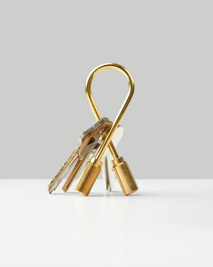 CLOSED HELIX KEYRING, BRASS