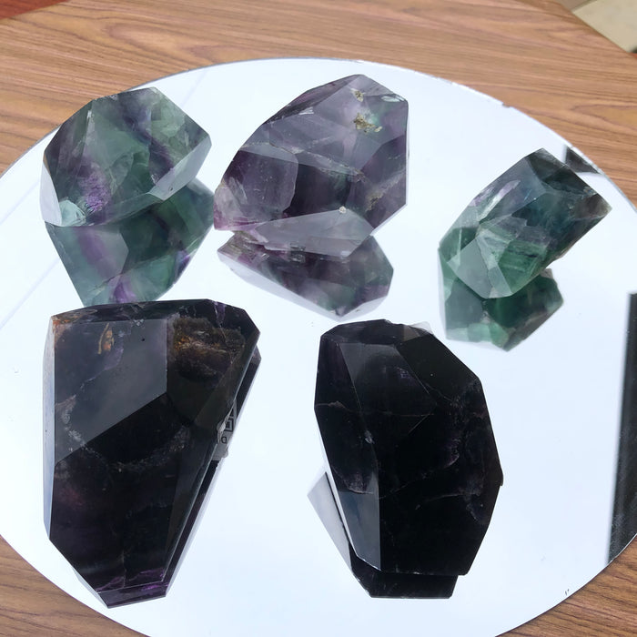 Colorful Rainbow Fluorite Natural Polished from China