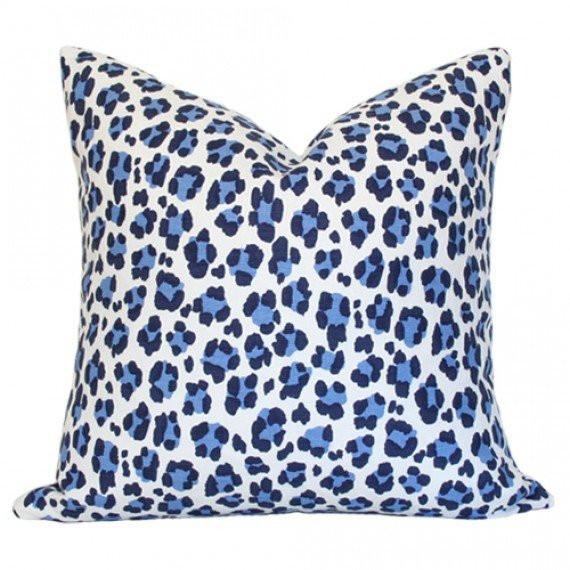 Conga Line Navy & French Blue Custom Designer Pillow | Arianna Belle
