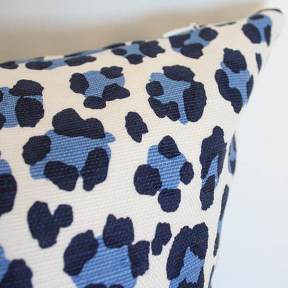 Conga Line Navy & French Blue Custom Designer Pillow detailed view | Arianna Belle