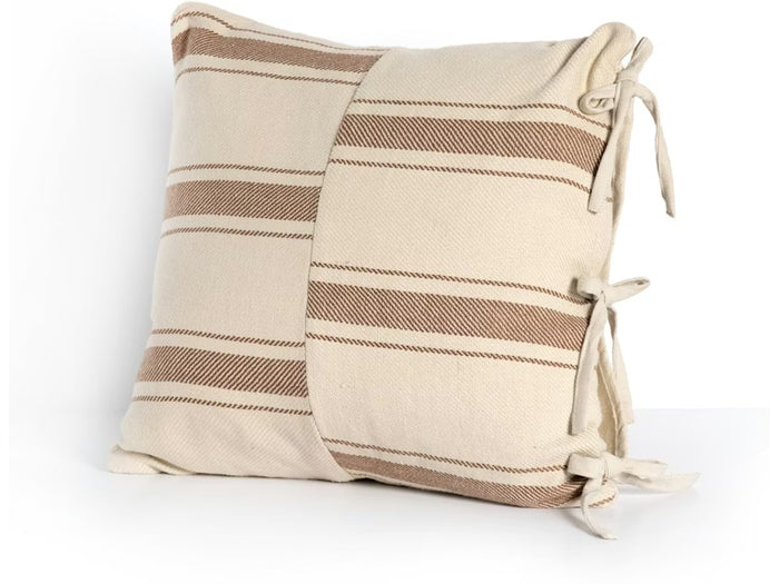 DASHEL PATTERNED OUTDOOR PILLOW  PATTERNED GOLD STRIPE