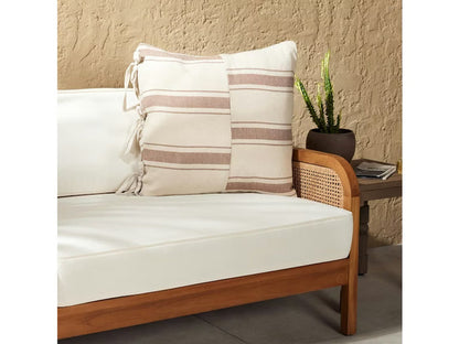 DASHEL PATTERNED OUTDOOR PILLOW  PATTERNED GOLD STRIPE