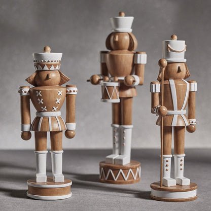 DECORATIVE NUTCRACKER WITH DRUM - BROWN