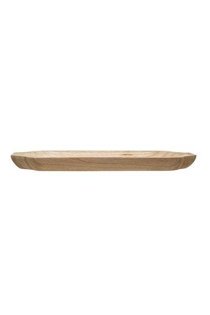 Decorative Paulownia Wood Tray, Natural