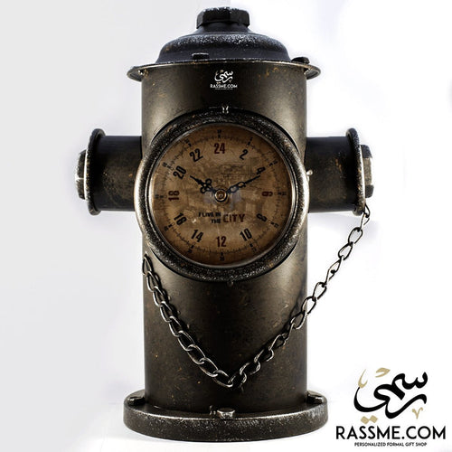 Desk Clock Fireplug Metal