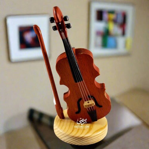 Desktop Music Wooden Mini Violin - Free Engraving