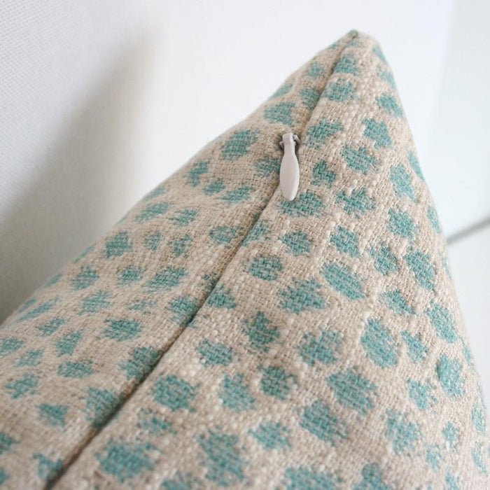 Dotted Aquamarine Custom Designer Pillow detailed view | Arianna Belle