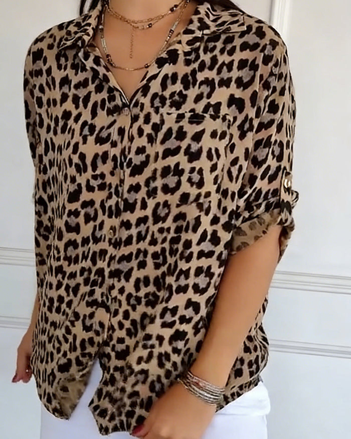Fashion Blouses with Leopard Print
