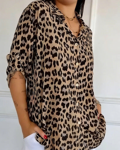 Fashion Blouses with Leopard Print