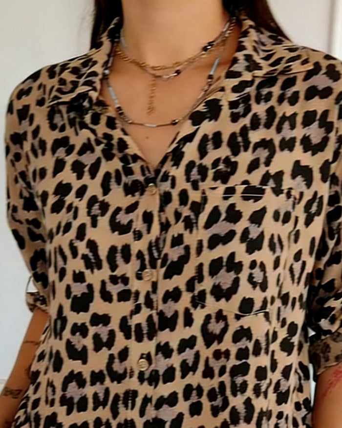Fashion Blouses with Leopard Print
