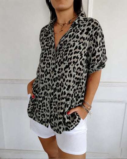 Fashion Blouses with Leopard Print