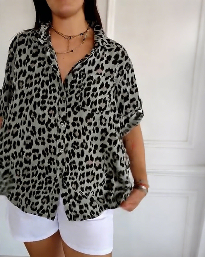 Fashion Blouses with Leopard Print