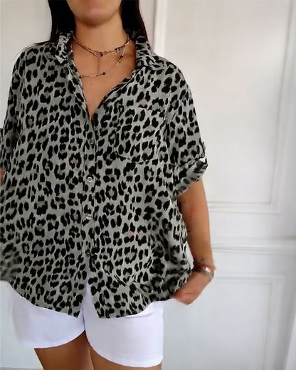 Fashion Blouses with Leopard Print