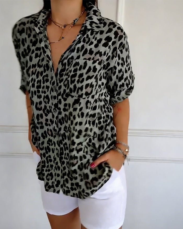 Fashion Blouses with Leopard Print