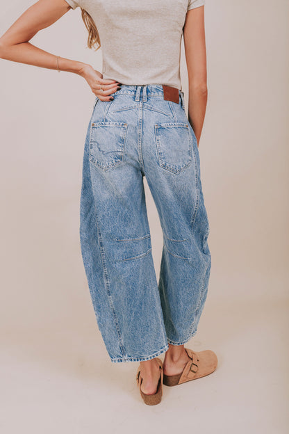 FREE PEOPLE - Good Luck Mid-Rise Barrel Jeans - 7 Colors!