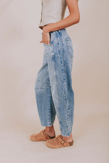 FREE PEOPLE - Good Luck Mid-Rise Barrel Jeans - 7 Colors!