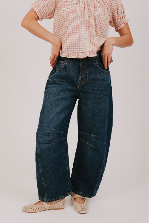 FREE PEOPLE - Good Luck Mid-Rise Barrel Jeans - 7 Colors!