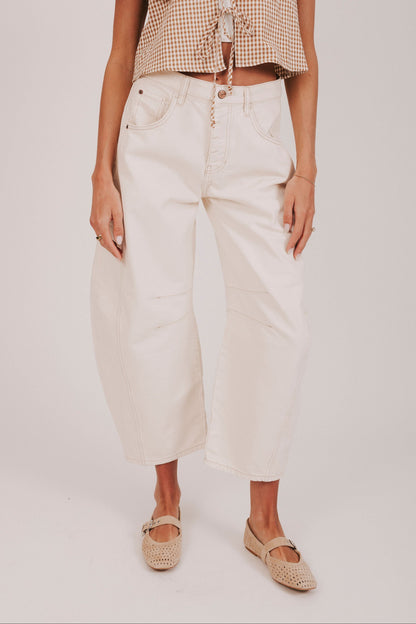 FREE PEOPLE - Good Luck Mid-Rise Barrel Jeans - 7 Colors!