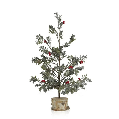 FROSTED MISTLETOE TREE RED BERRIES TALL