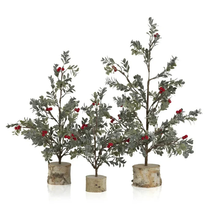 FROSTED MISTLETOE TREE RED BERRIES TALL