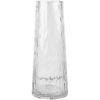Glass Vase Clear Ripple Short