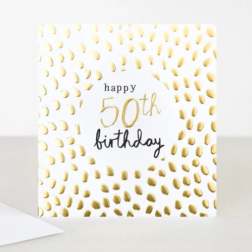 Gold 50th Birthday Card
